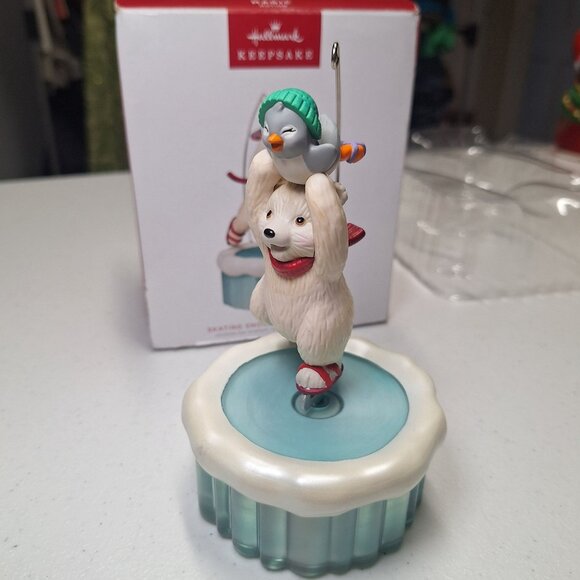 Hallmark Keepsake Skating Snowball & Tuxedo Magic Motion Ornament Christmas 2023 - Picture 10 of 12